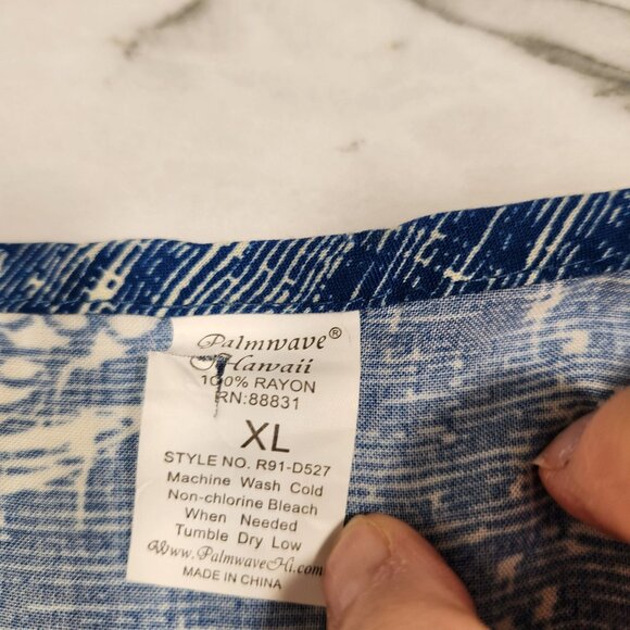 Palmwave Hawaii Blue Pineapple Print Dress V-Neckline Drawstring Waist Womens XL - Picture 4 of 7